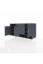 Kronos Konsol 6 Raflı 4 Kapaklı 176x59x99 Antrasit-Antrasit