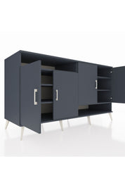 Kronos Konsol 6 Raflı 4 Kapaklı 176x59x99 Antrasit-Antrasit