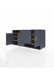 Kronos Konsol 6 Raflı 4 Kapaklı 176x59x99 Antrasit-Antrasit/Çam