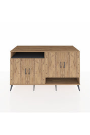 Kronos Konsol 6 Raflı 4 Kapaklı 176x59x99 Çam-Çam/Antrasit