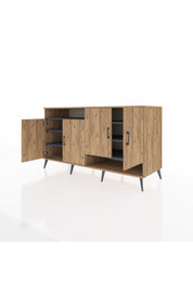 Kronos Konsol 6 Raflı 4 Kapaklı 176x59x99 Çam-Çam/Antrasit