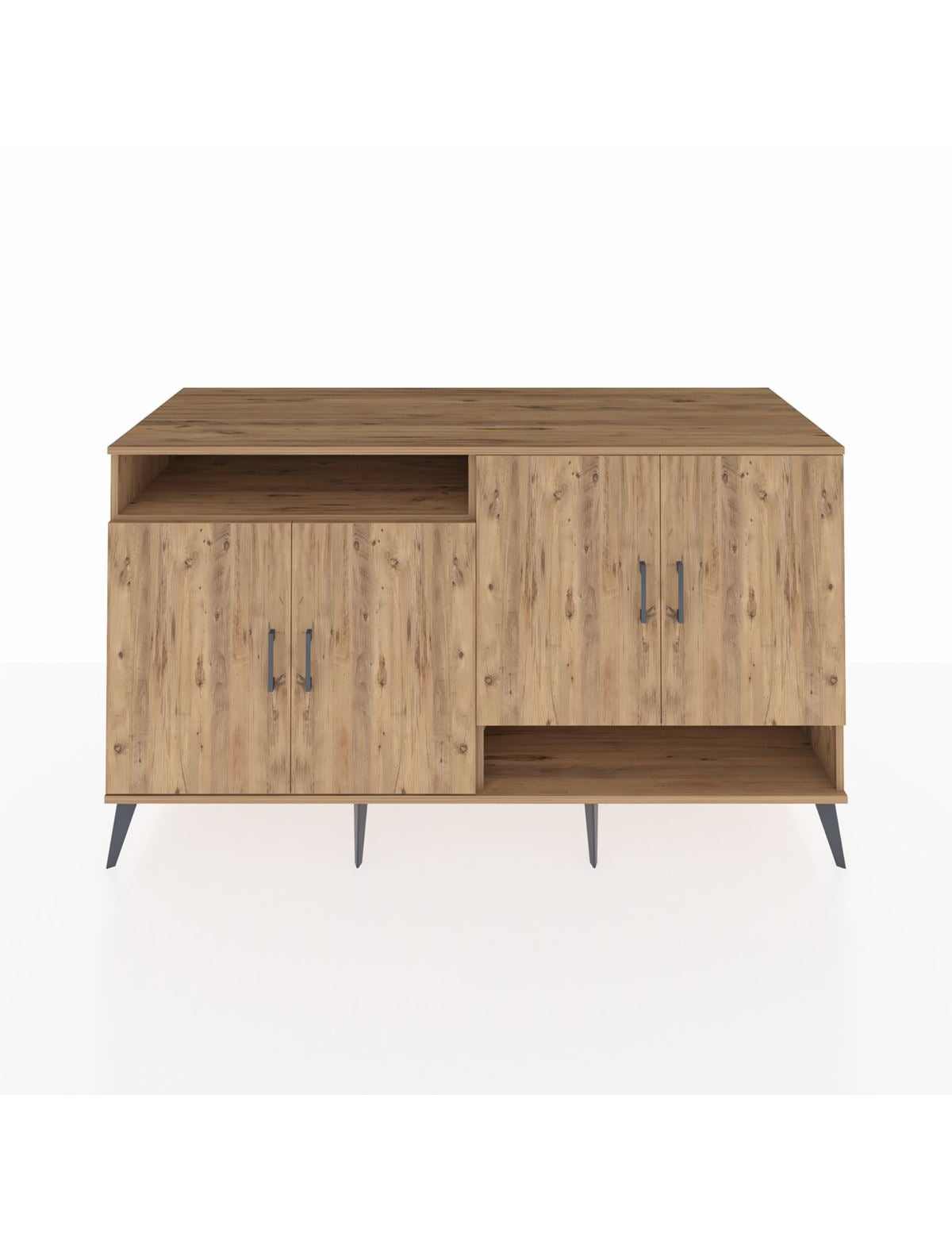 Kronos Konsol 6 Raflı 4 Kapaklı 176x59x99 Çam-Çam