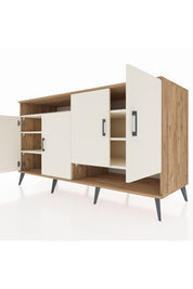 Kronos Konsol 6 Raflı 4 Kapaklı 176x59x99 Çam-Aytaşı