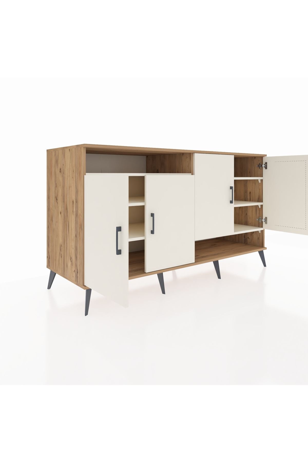 Kronos Konsol 6 Raflı 4 Kapaklı 176x59x99 Çam-Aytaşı