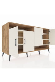 Kronos Konsol 6 Raflı 4 Kapaklı 176x59x99 Çam-Aytaşı