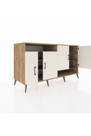 Kronos Konsol 6 Raflı 4 Kapaklı 176x59x99 Çam-Aytaşı/Antrasit