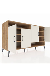 Kronos Konsol 6 Raflı 4 Kapaklı 176x59x99 Çam-Aytaşı/Çam