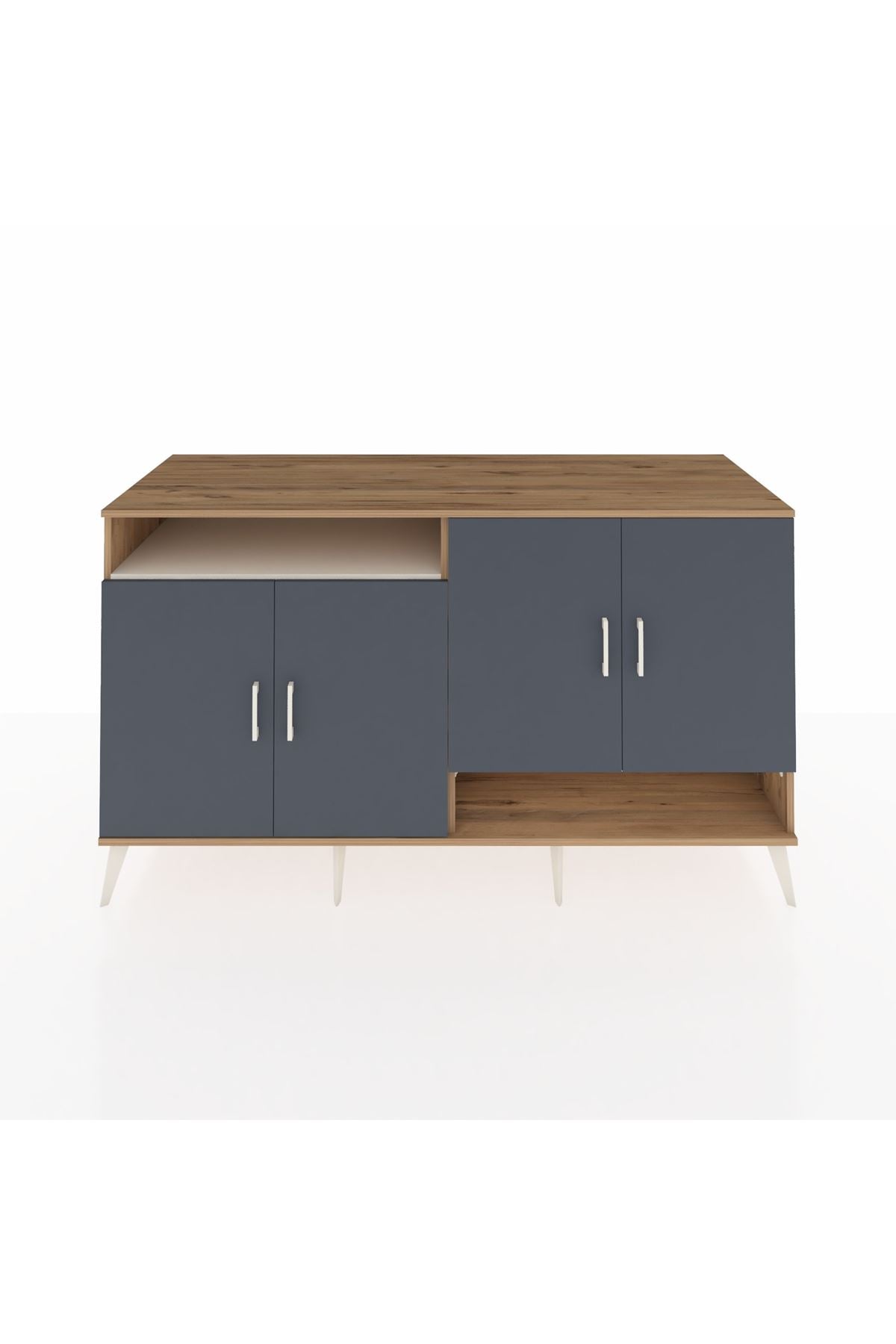 Kronos Konsol 6 Raflı 4 Kapaklı 176x59x99 Çam-Antrasit/Aytaşı