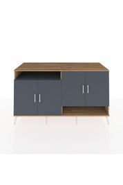 Kronos Konsol 6 Raflı 4 Kapaklı 176x59x99 Çam-Antrasit