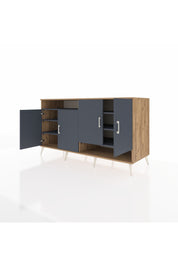 Kronos Konsol 6 Raflı 4 Kapaklı 176x59x99 Çam-Antrasit