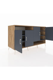 Kronos Konsol 6 Raflı 4 Kapaklı 176x59x99 Çam-Antrasit