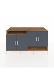 Kronos Konsol 6 Raflı 4 Kapaklı 176x59x99 Çam-Antrasit/Çam