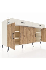 Kronos Konsol 4 Raflı 2 Çekmeceli 4 Kapaklı 176x59x99 Aytaşı-Çam/Aytaşı