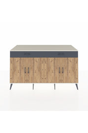 Kronos Konsol 4 Raflı 2 Çekmeceli 4 Kapaklı 176x59x99 Aytaşı-Çam/Antrasit