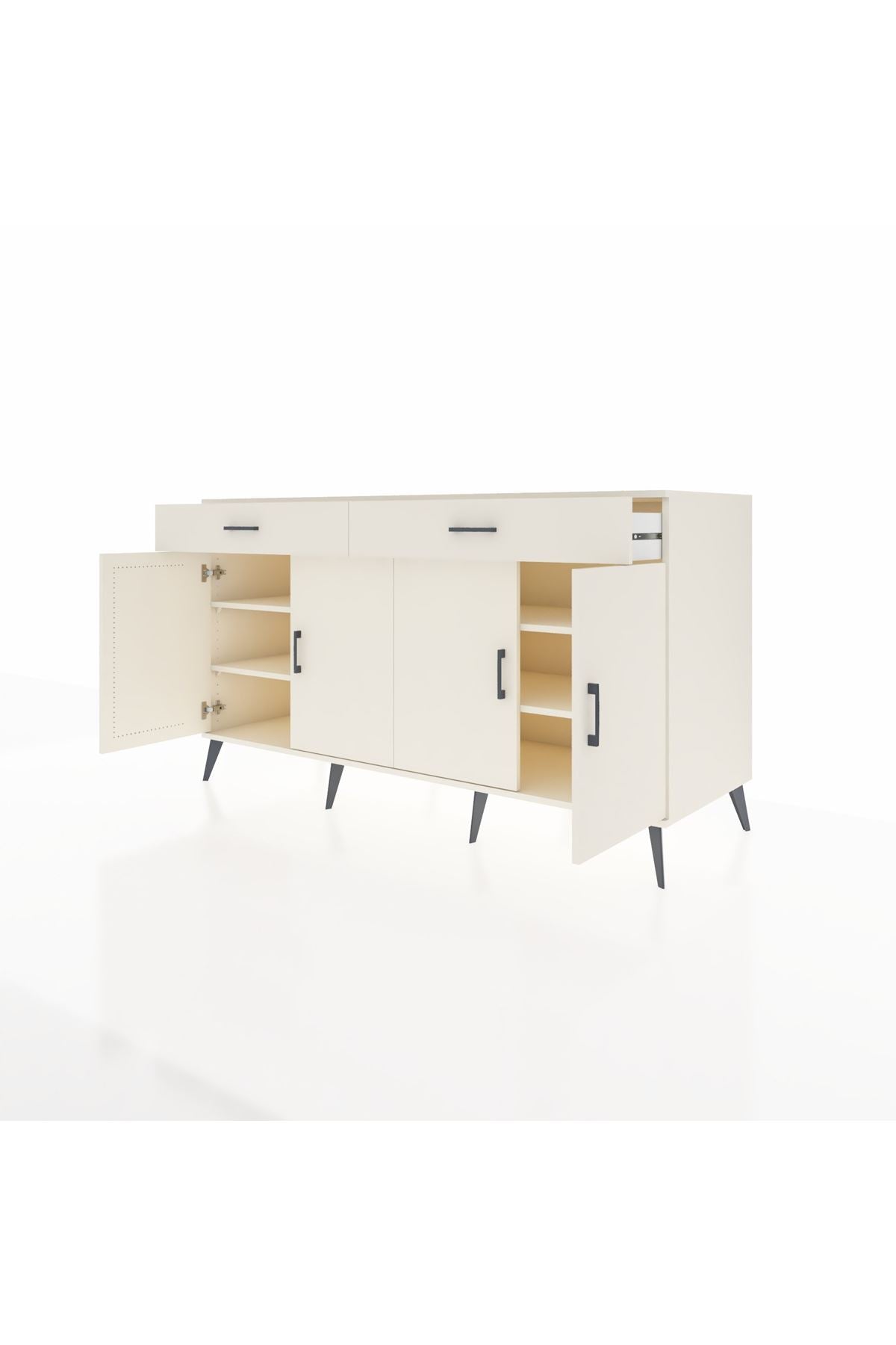 Kronos Konsol 4 Raflı 2 Çekmeceli 4 Kapaklı 176x59x99 Aytaşı-Aytaşı