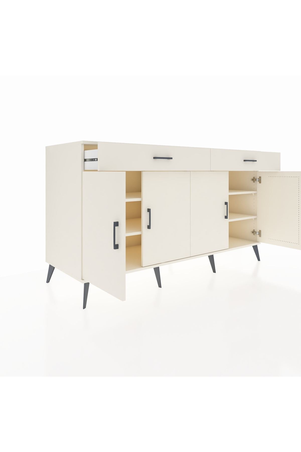 Kronos Konsol 4 Raflı 2 Çekmeceli 4 Kapaklı 176x59x99 Aytaşı-Aytaşı