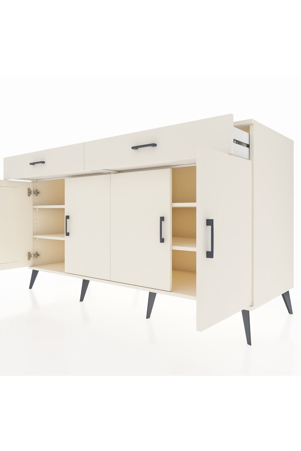 Kronos Konsol 4 Raflı 2 Çekmeceli 4 Kapaklı 176x59x99 Aytaşı-Aytaşı