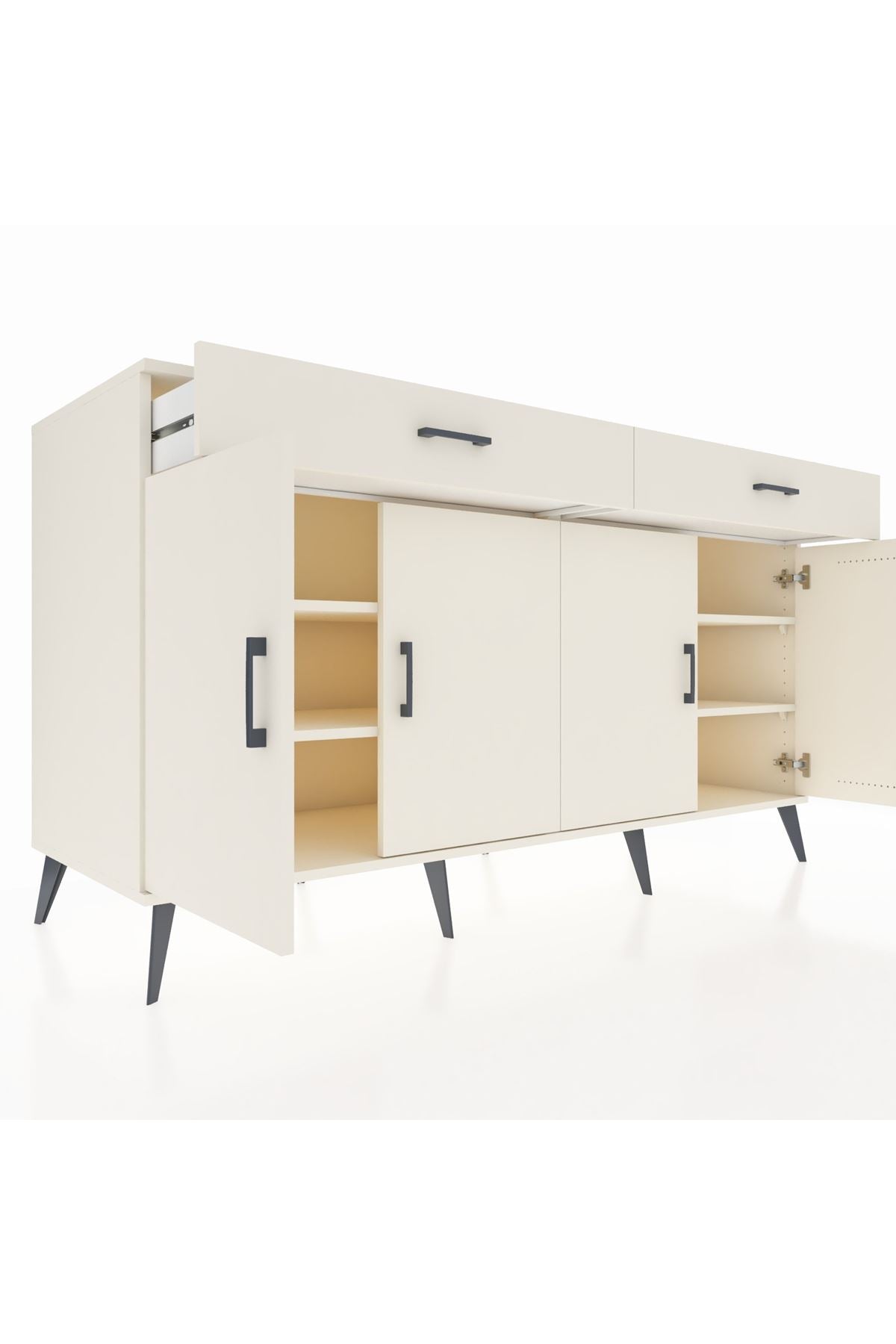 Kronos Konsol 4 Raflı 2 Çekmeceli 4 Kapaklı 176x59x99 Aytaşı-Aytaşı