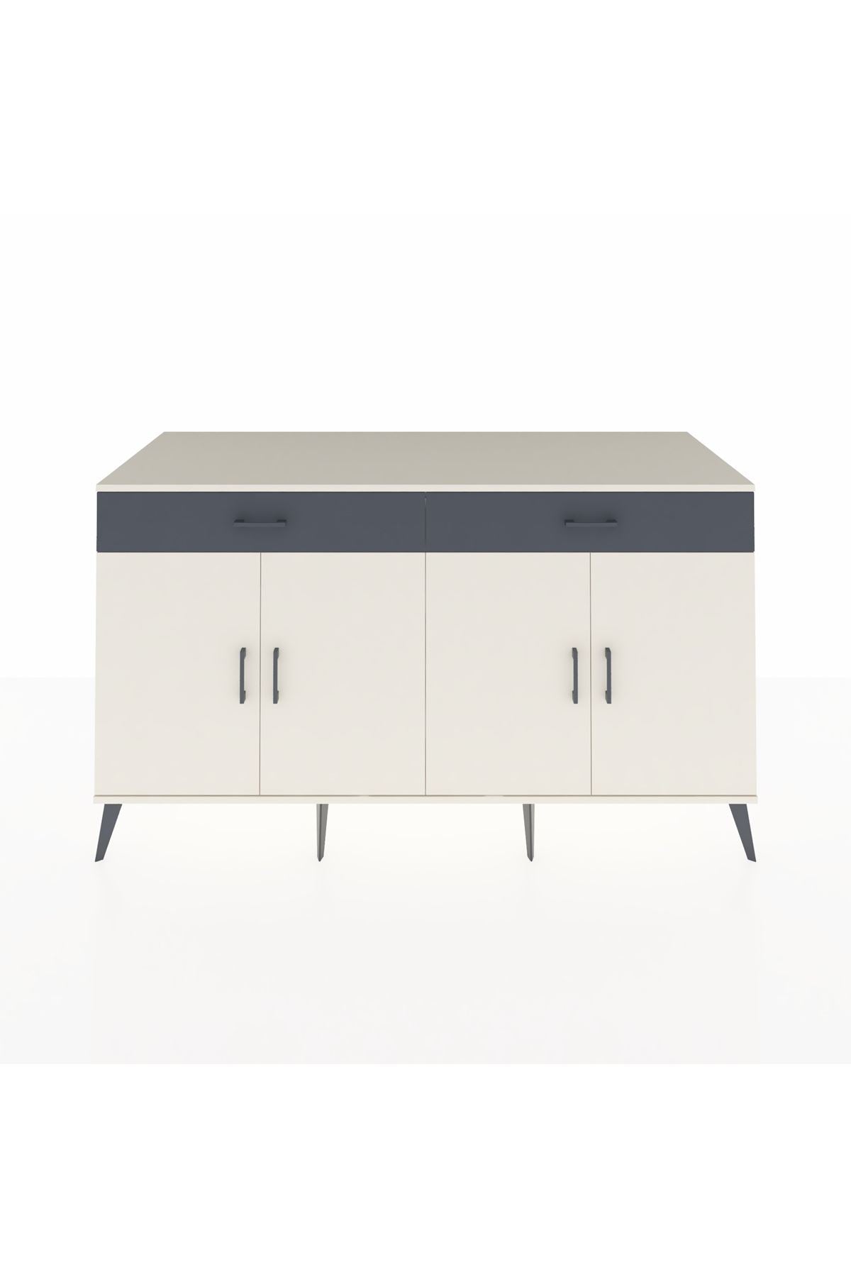 Kronos Konsol 4 Raflı 2 Çekmeceli 4 Kapaklı 176x59x99 Aytaşı-Aytaşı/Antrasit