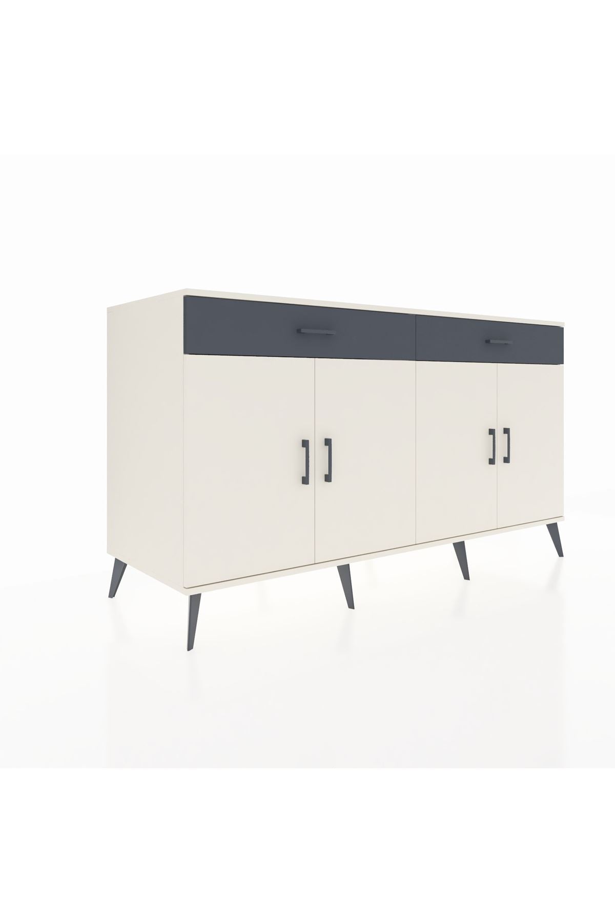 Kronos Konsol 4 Raflı 2 Çekmeceli 4 Kapaklı 176x59x99 Aytaşı-Aytaşı/Antrasit