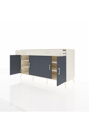 Kronos Konsol 4 Raflı 2 Çekmeceli 4 Kapaklı 176x59x99 Aytaşı-Antrasit/Aytaşı