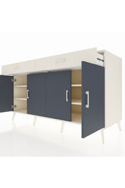 Kronos Konsol 4 Raflı 2 Çekmeceli 4 Kapaklı 176x59x99 Aytaşı-Antrasit/Aytaşı