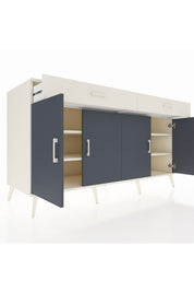 Kronos Konsol 4 Raflı 2 Çekmeceli 4 Kapaklı 176x59x99 Aytaşı-Antrasit/Aytaşı