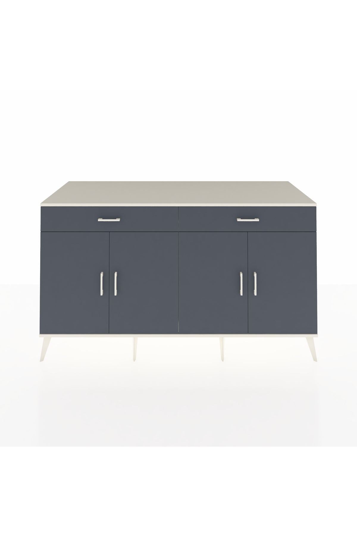 Kronos Konsol 4 Raflı 2 Çekmeceli 4 Kapaklı 176x59x99 Aytaşı-Antrasit