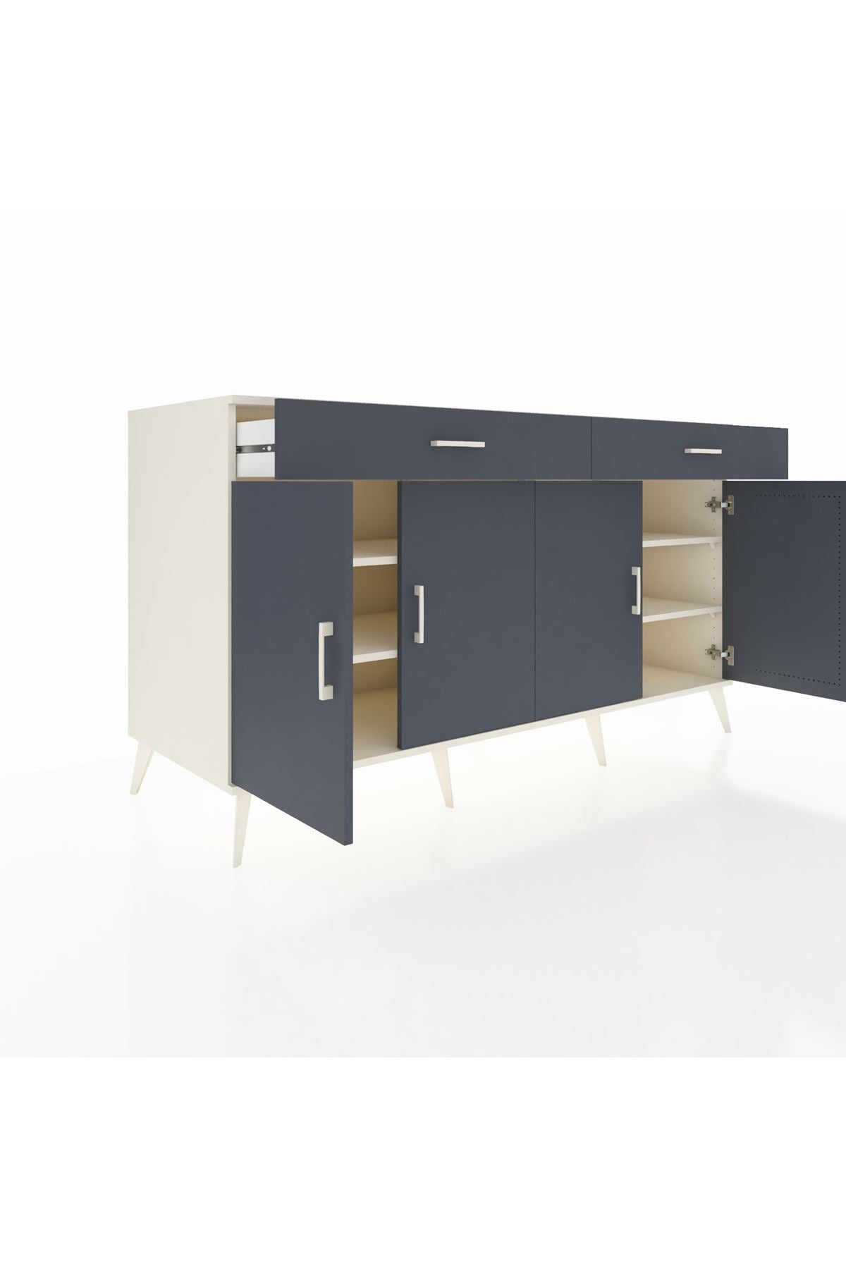 Kronos Konsol 4 Raflı 2 Çekmeceli 4 Kapaklı 176x59x99 Aytaşı-Antrasit