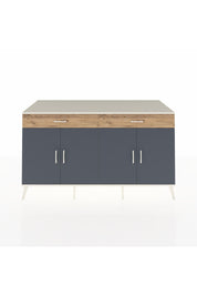 Kronos Konsol 4 Raflı 2 Çekmeceli 4 Kapaklı 176x59x99 Aytaşı-Antrasit/Çam