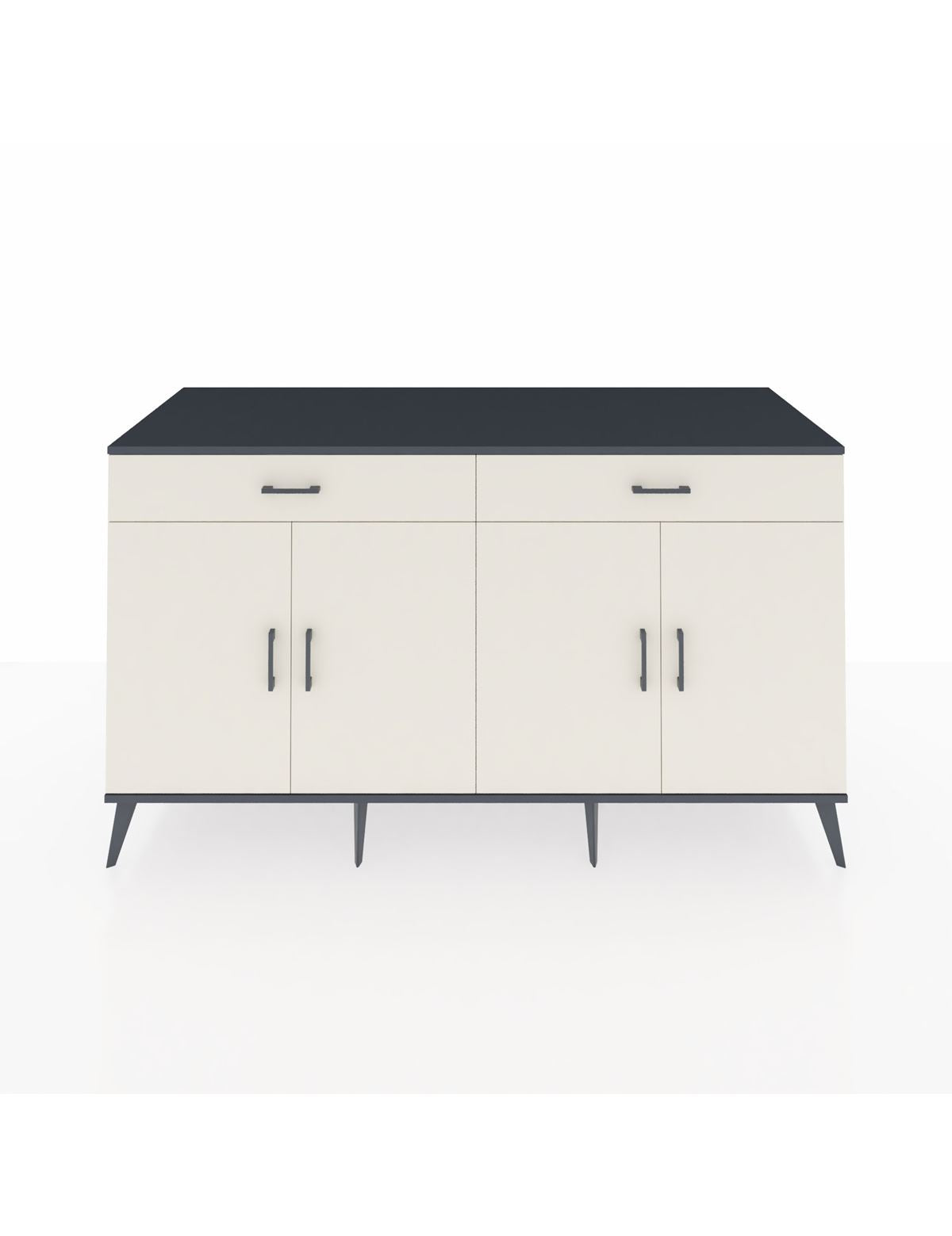 Kronos Konsol 4 Raflı 2 Çekmeceli 4 Kapaklı 176x59x99 Antrasit-Aytaşı