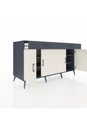 Kronos Konsol 4 Raflı 2 Çekmeceli 4 Kapaklı 176x59x99 Antrasit-Aytaşı/Antrasit