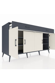 Kronos Konsol 4 Raflı 2 Çekmeceli 4 Kapaklı 176x59x99 Antrasit-Aytaşı/Antrasit