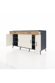 Kronos Konsol 4 Raflı 2 Çekmeceli 4 Kapaklı 176x59x99 Antrasit-Aytaşı/Çam