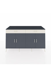 Kronos Konsol 4 Raflı 2 Çekmeceli 4 Kapaklı 176x59x99 Antrasit-Antrasit/Aytaşı