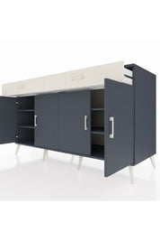 Kronos Konsol 4 Raflı 2 Çekmeceli 4 Kapaklı 176x59x99 Antrasit-Antrasit/Aytaşı