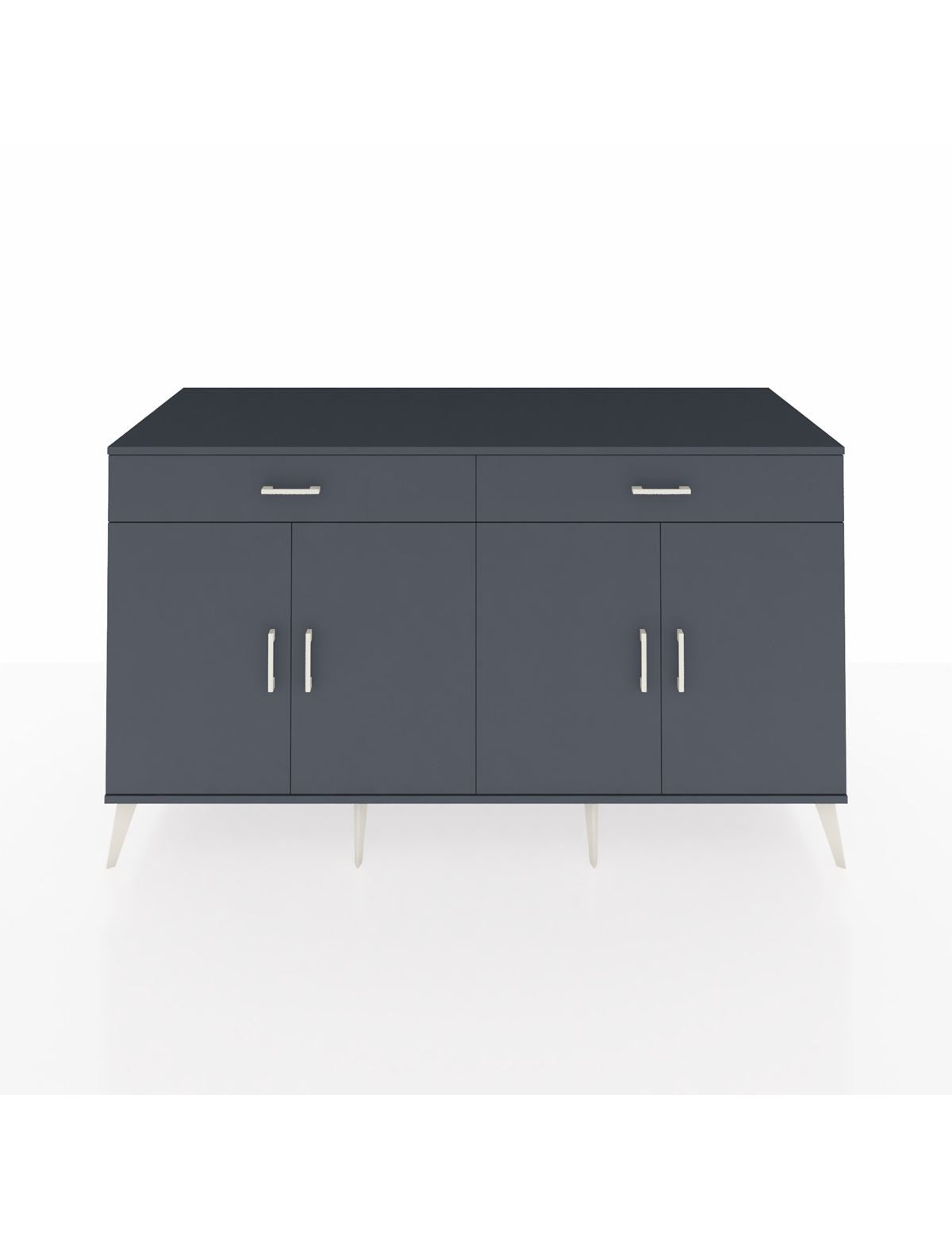 Kronos Konsol 4 Raflı 2 Çekmeceli 4 Kapaklı 176x59x99 Antrasit-Antrasit