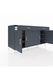 Kronos Konsol 4 Raflı 2 Çekmeceli 4 Kapaklı 176x59x99 Antrasit-Antrasit