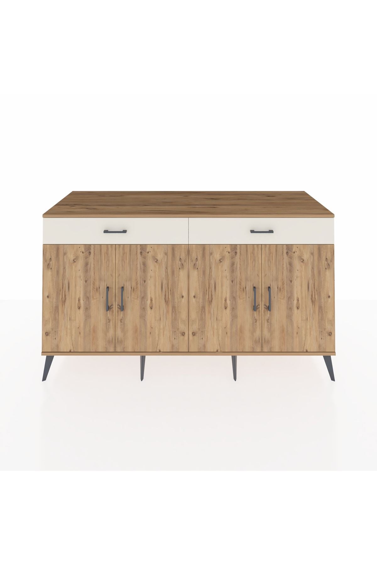 Kronos Konsol 4 Raflı 2 Çekmeceli 4 Kapaklı 176x59x99 Çam-Çam/Aytaşı