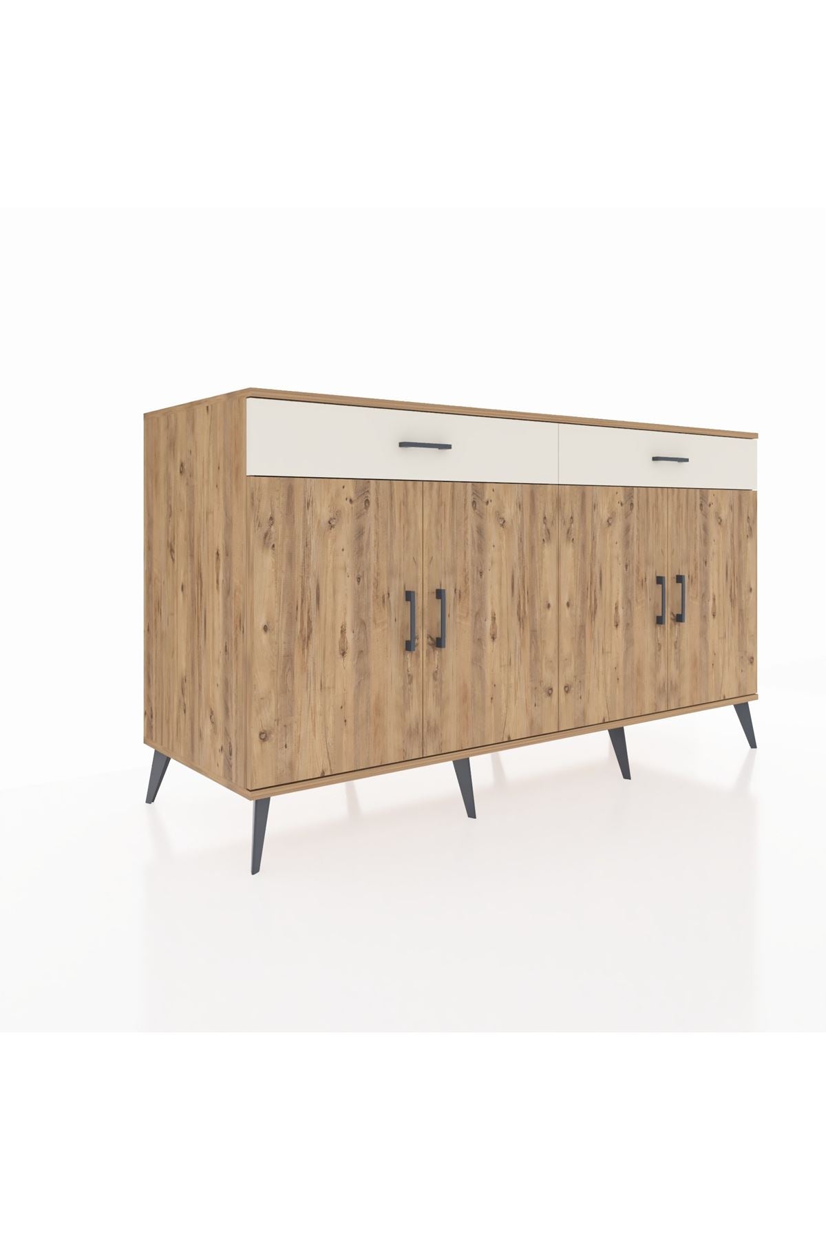 Kronos Konsol 4 Raflı 2 Çekmeceli 4 Kapaklı 176x59x99 Çam-Çam/Aytaşı