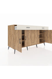 Kronos Konsol 4 Raflı 2 Çekmeceli 4 Kapaklı 176x59x99 Çam-Çam/Aytaşı