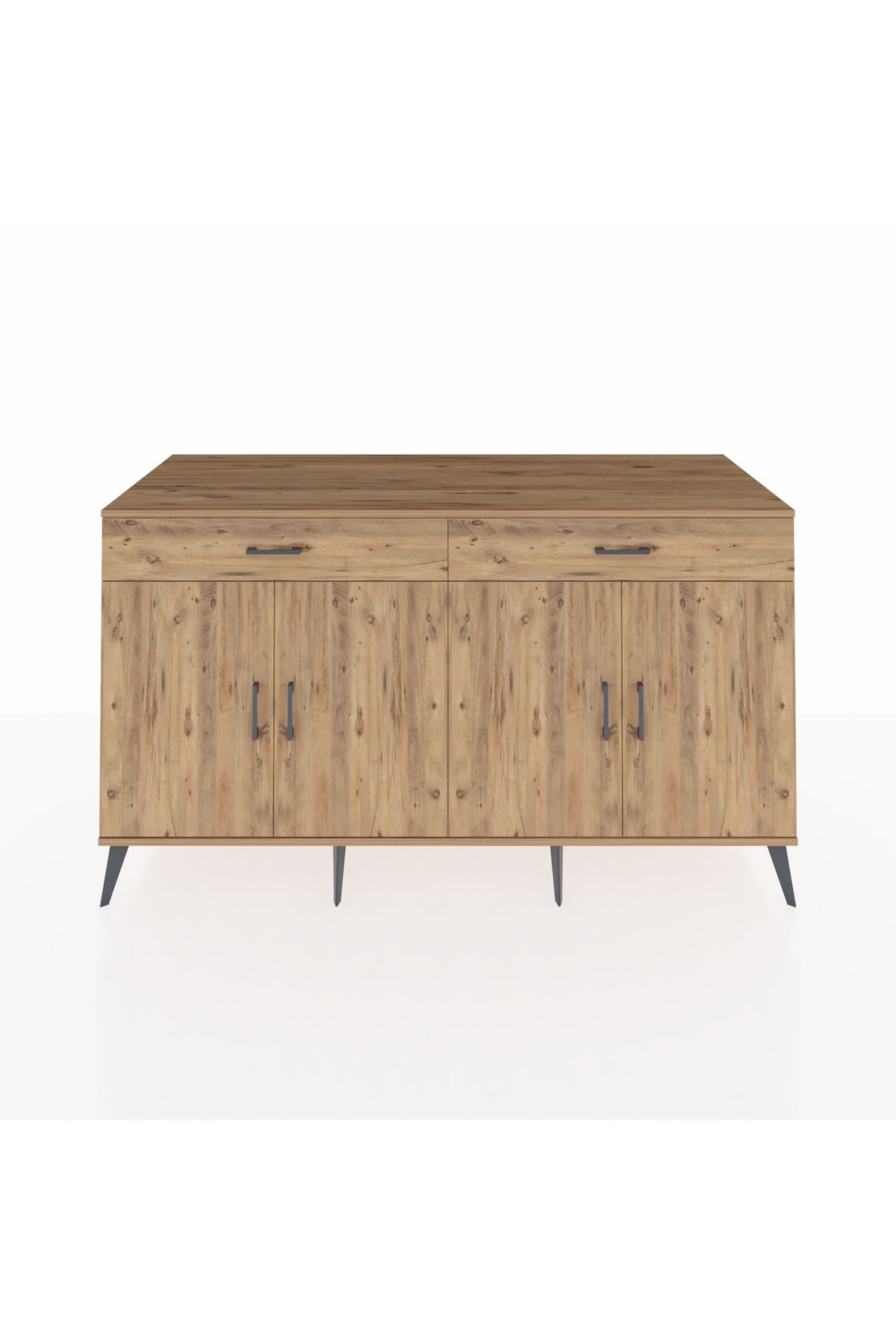 Kronos Konsol 4 Raflı 2 Çekmeceli 4 Kapaklı 176x59x99 Çam-Çam