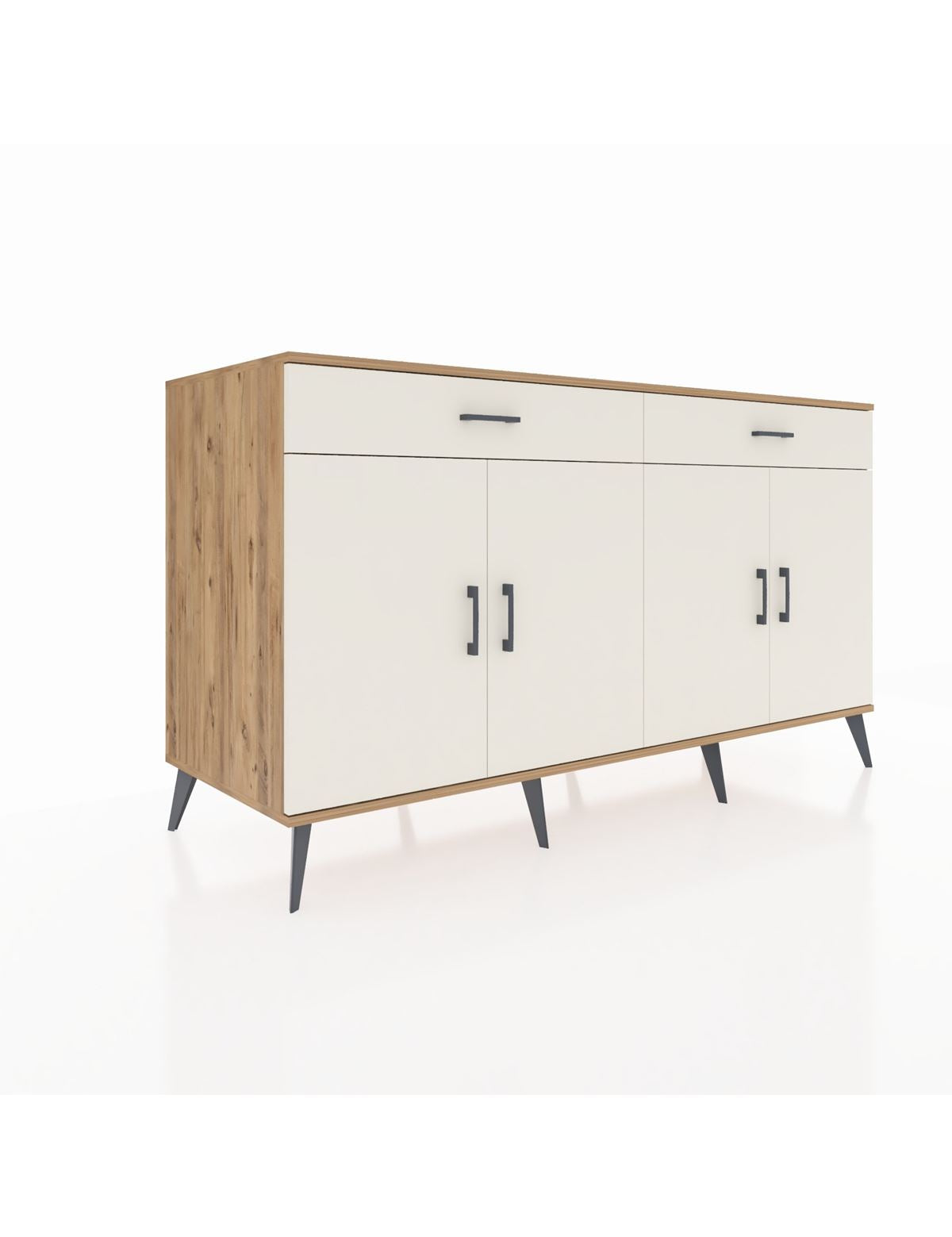 Kronos Konsol 4 Raflı 2 Çekmeceli 4 Kapaklı 176x59x99 Çam-Aytaşı