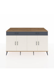 Kronos Konsol 4 Raflı 2 Çekmeceli 4 Kapaklı 176x59x99 Çam-Aytaşı/Antrasit