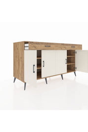 Kronos Konsol 4 Raflı 2 Çekmeceli 4 Kapaklı 176x59x99 Çam-Aytaşı/Çam