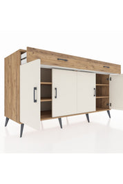 Kronos Konsol 4 Raflı 2 Çekmeceli 4 Kapaklı 176x59x99 Çam-Aytaşı/Çam