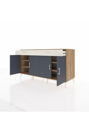 Kronos Konsol 4 Raflı 2 Çekmeceli 4 Kapaklı 176x59x99 Çam-Antrasit/Aytaşı