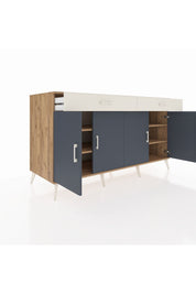 Kronos Konsol 4 Raflı 2 Çekmeceli 4 Kapaklı 176x59x99 Çam-Antrasit/Aytaşı