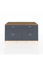Kronos Konsol 4 Raflı 2 Çekmeceli 4 Kapaklı 176x59x99 Çam-Antrasit