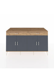 Kronos Konsol 4 Raflı 2 Çekmeceli 4 Kapaklı 176x59x99 Çam-Antrasit/Çam